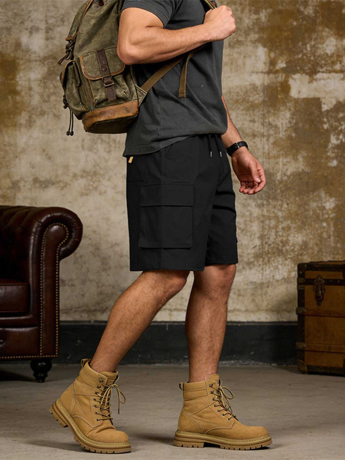 Men's Full Size Cargo Shorts with Drawstring Waist Plus Size 100400170187391 37 Affordable Fashion Under $100 Jerry's Apparel 