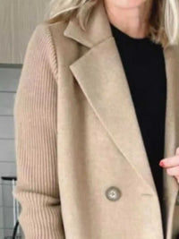 Full Size Knitted Sleeve Wool Blend Double-Breasted Blazer Plus Size 100100695520527 42 Affordable Fashion Under $100 Jerry's Apparel 