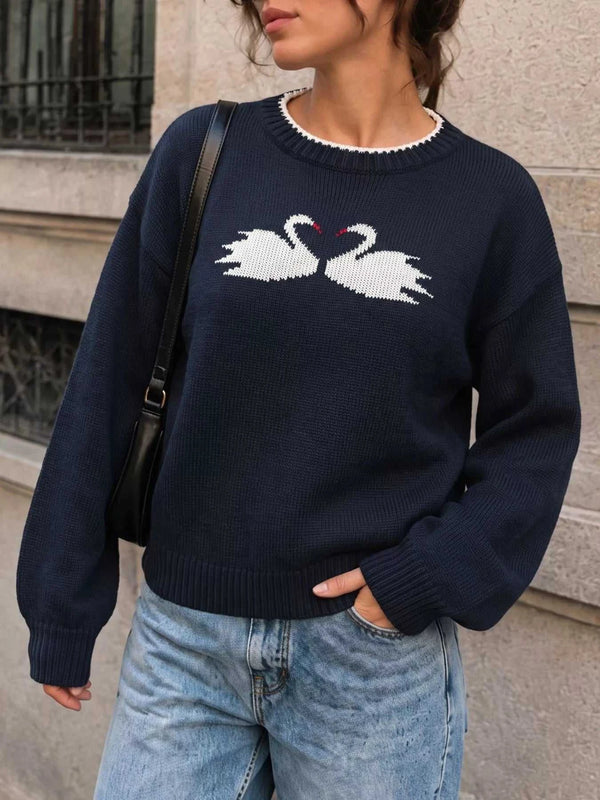 Swan Dropped Shoulder Sweater 101002614836779 52 Affordable Fashion Under $100 Jerry's Apparel 