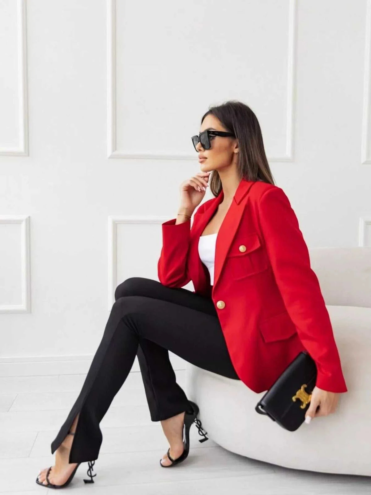 Lapel Collar One Button Blazer 100100419789798 42 Affordable Fashion Under $100 Jerry's Apparel 