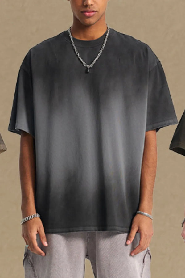 Men's Gradient Round Neck Half Sleeve T-Shirt
