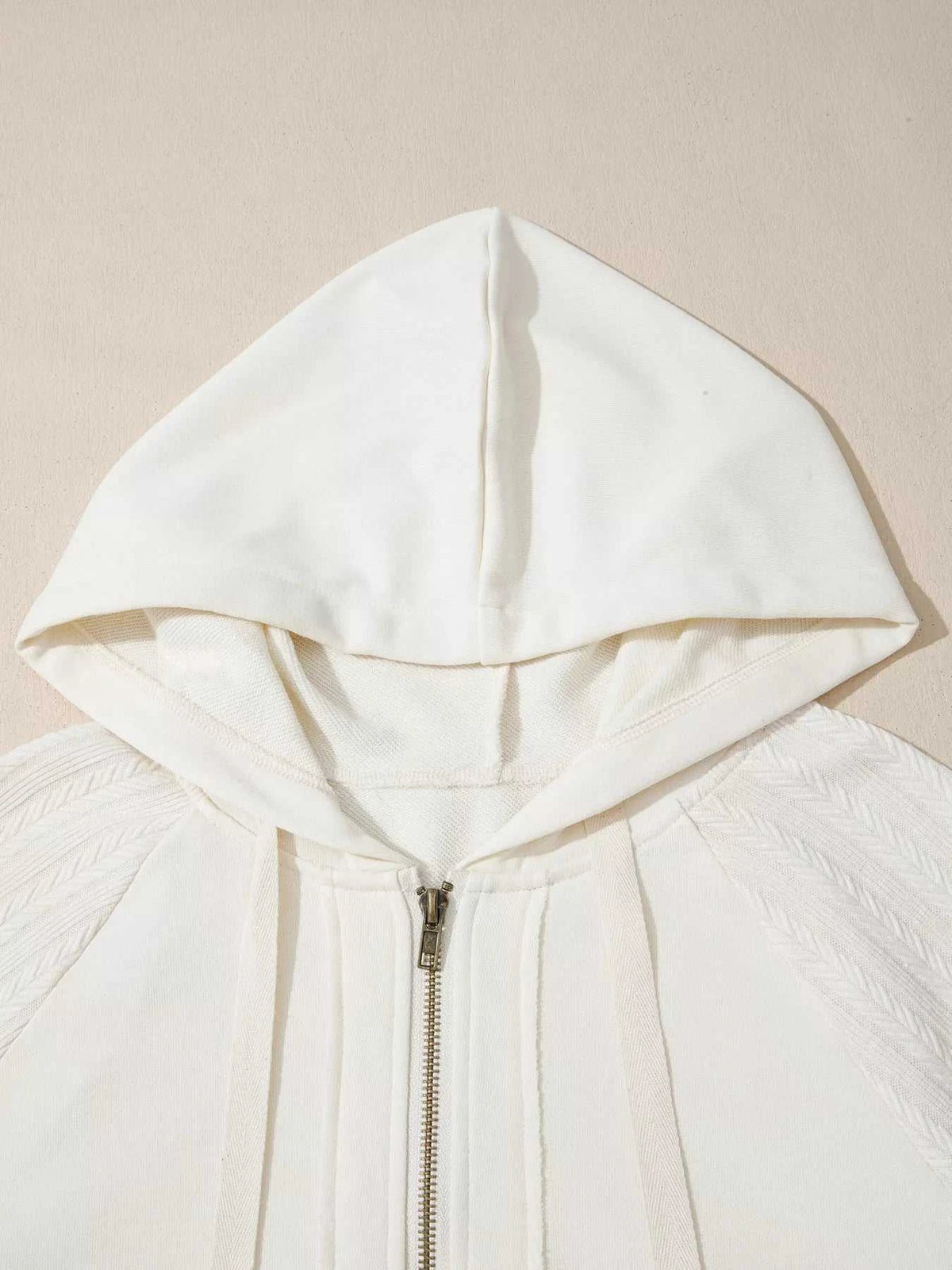Solid Color Textured Sleeve Patchwork Half Zip Hoodie 100100250849055 50 Affordable Fashion Under $100 Jerry's Apparel 