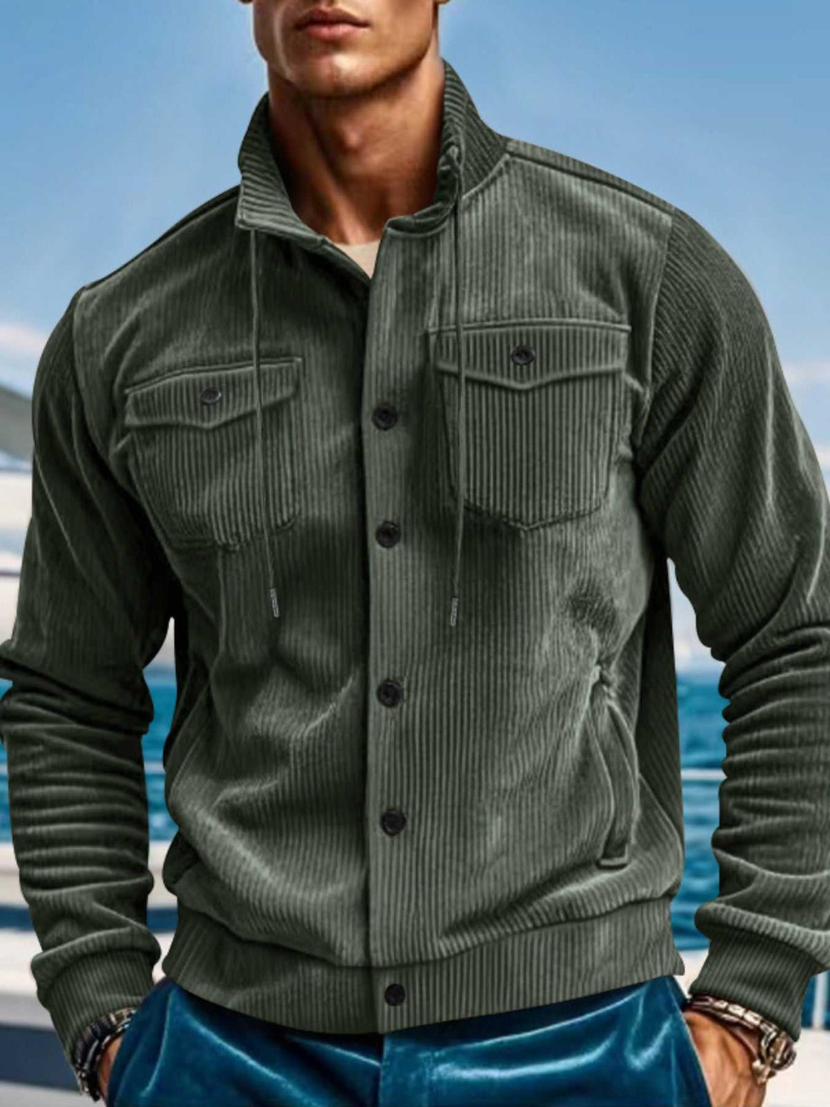 Men's Full Size Corduroy Button Up Casual Jacket Plus Size 100400073083215 54 Affordable Fashion Under $100 Jerry's Apparel 