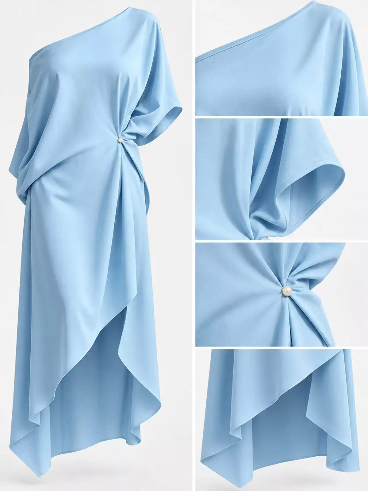 Full Size One-Shoulder Asymmetric Hem Midi Dress Plus Size 101001732260581 53 Gifts for Her Jerry's Apparel 