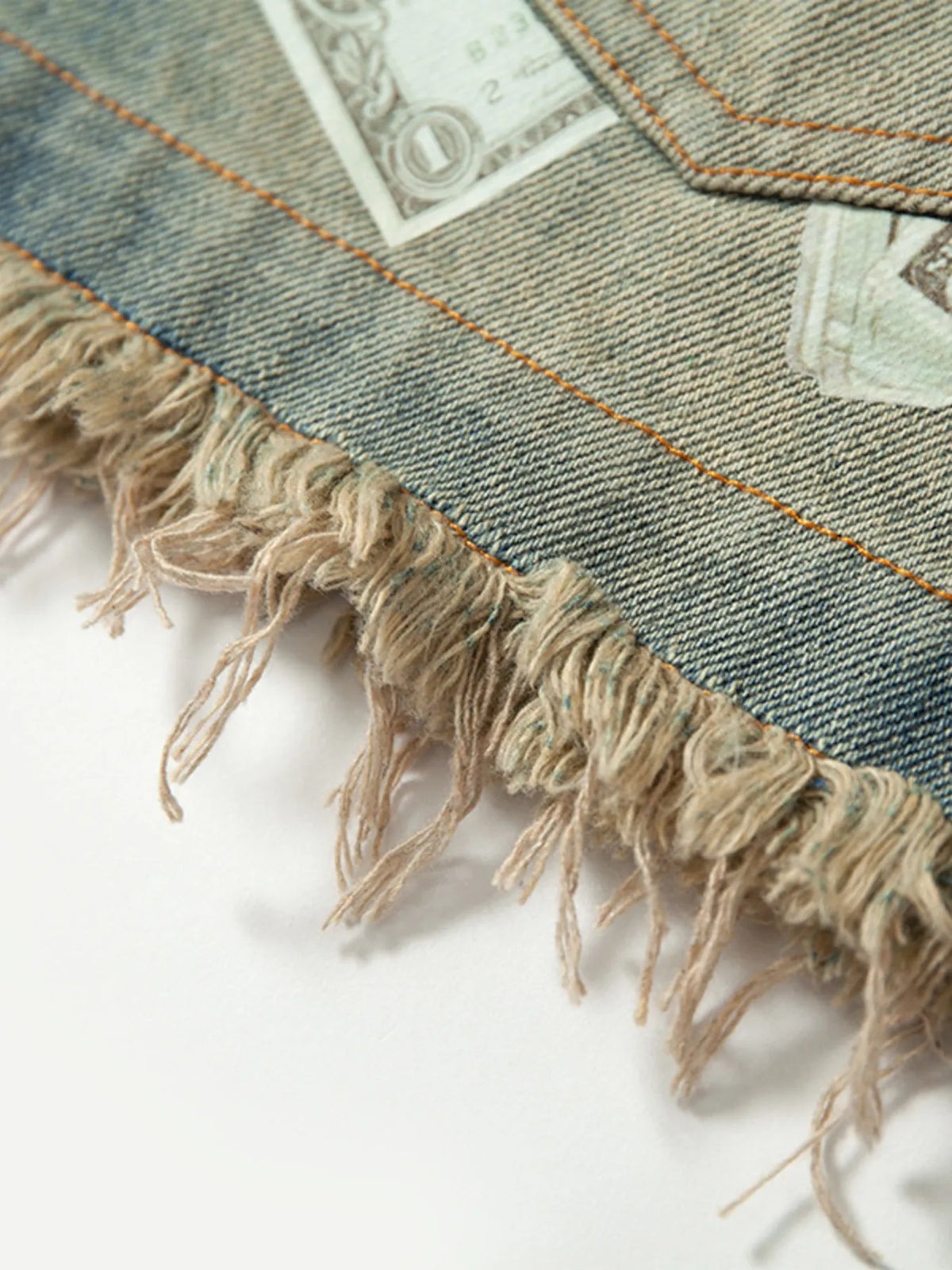 Men's Frayed Hem Denim Shorts