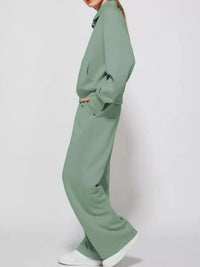 Half-Zip Sweatshirt and Wide-Leg Pants Set 101001840100593 40 Gifts for Her Jerry's Apparel 