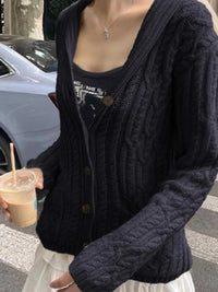 Cable Knit Button Up Cardigan 100100237685372 73 Affordable Fashion Under $100 Jerry's Apparel 