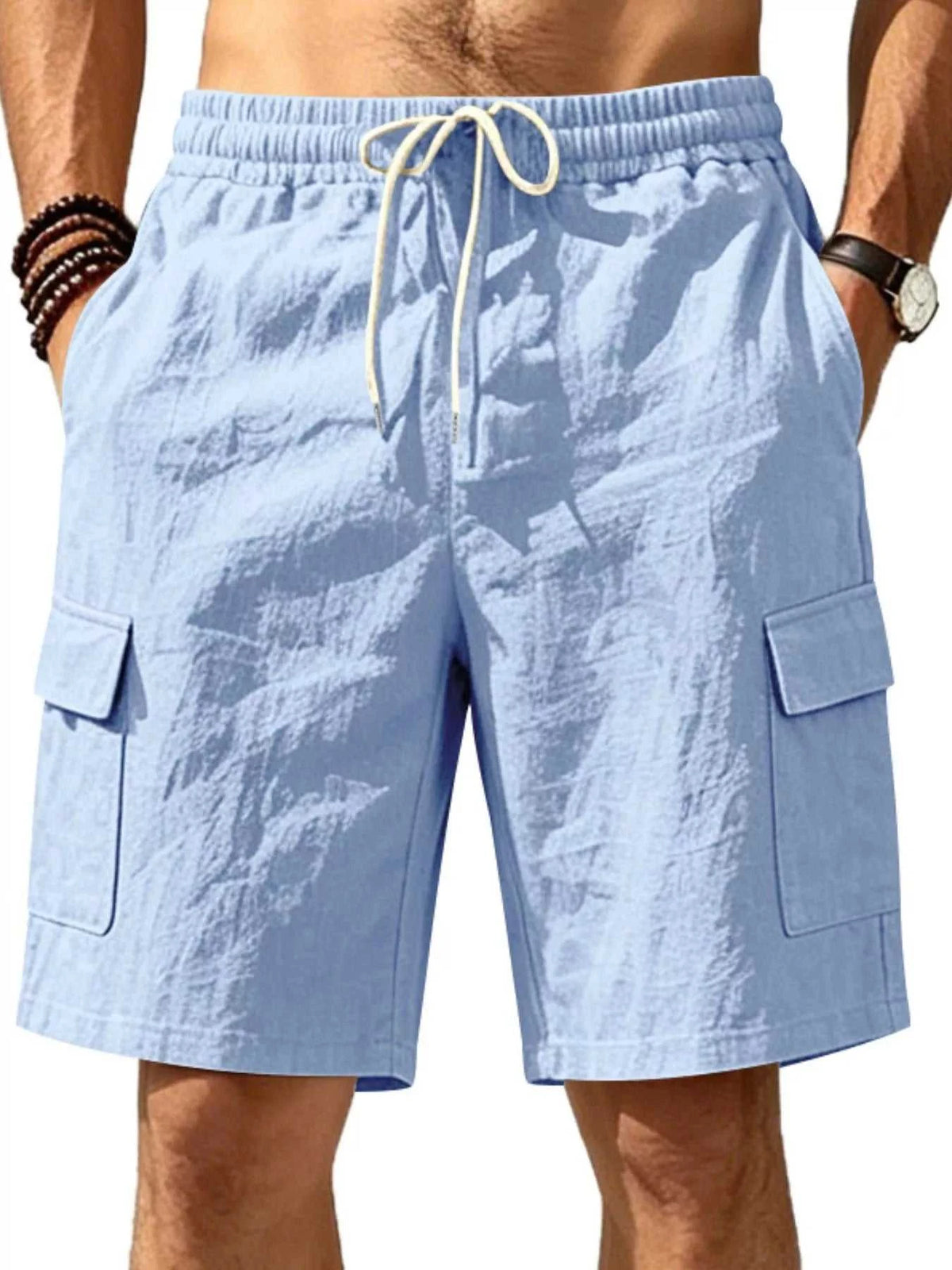 Men's Plus Size Casual Cargo Shorts with Drawstring Waist 100400477807470 36 Affordable Fashion Under $100 Jerry's Apparel 