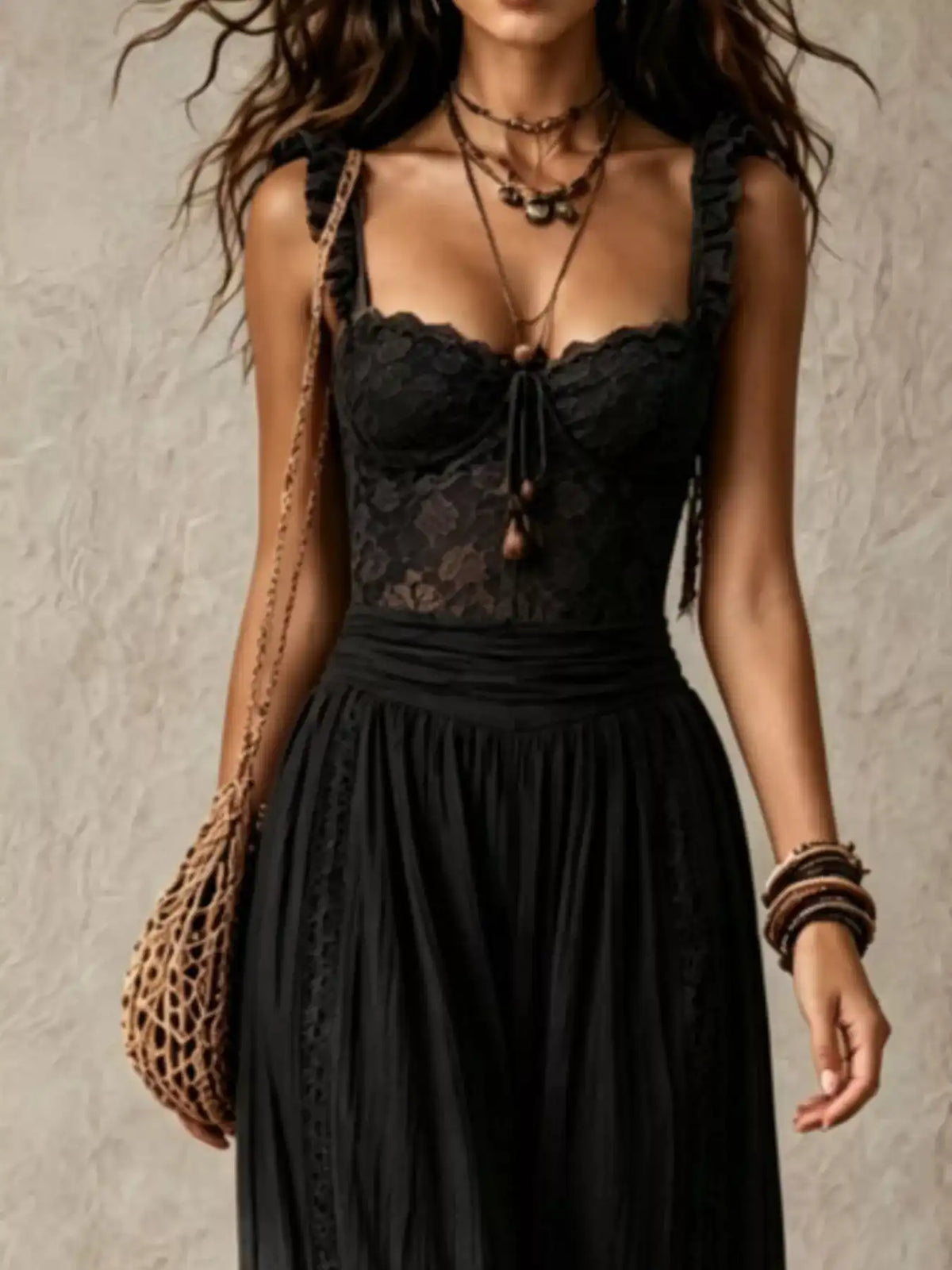 Boho Lace Corset Bodice Jumpsuit with Harem Pants 101001053483751 81 Affordable Fashion Under $100 Jerry's Apparel 