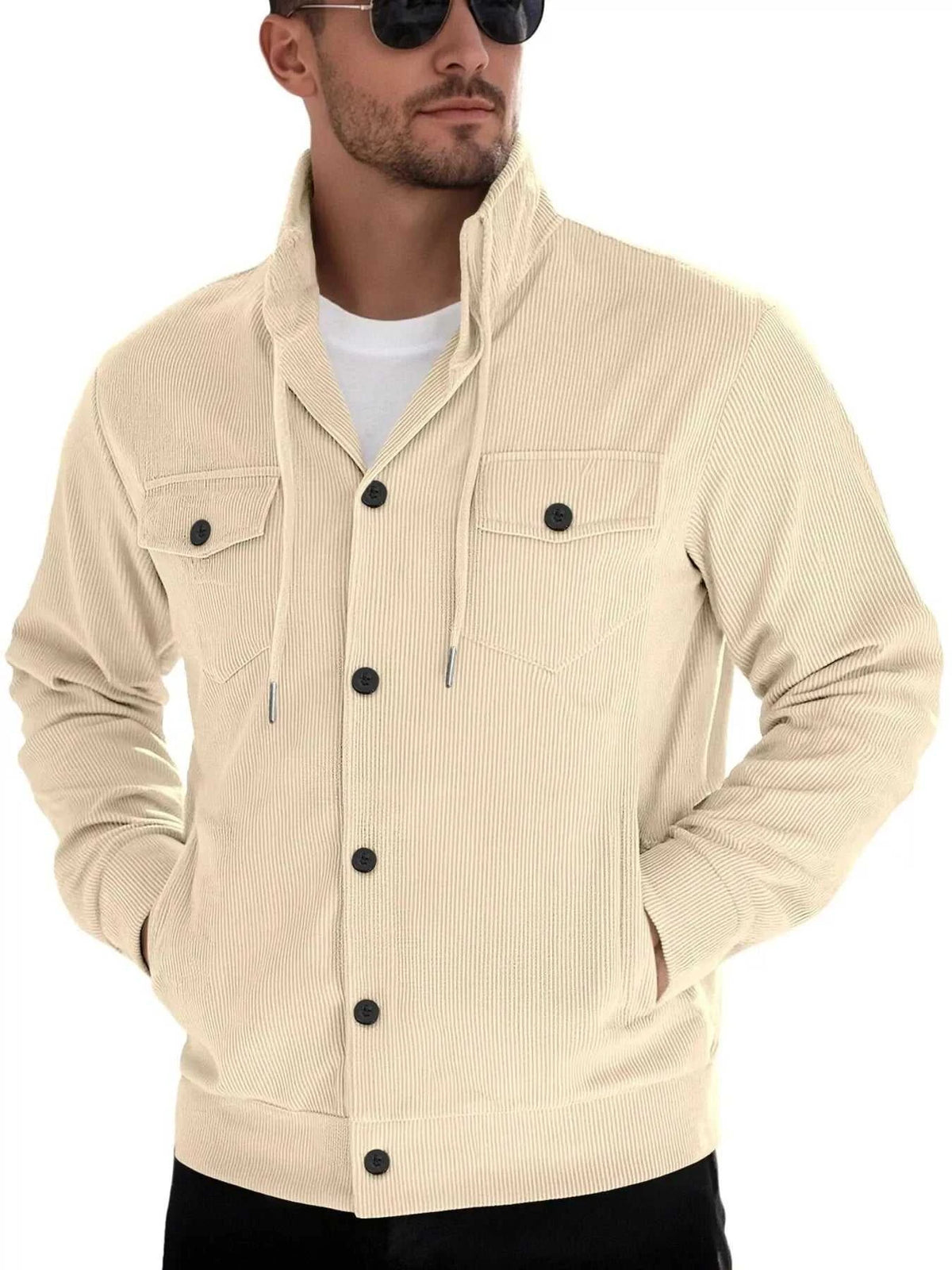 Men's Full Size Casual Corduroy Button-Down Jacket Plus Size 100400685932569 79 Affordable Fashion Under $100 Jerry's Apparel 