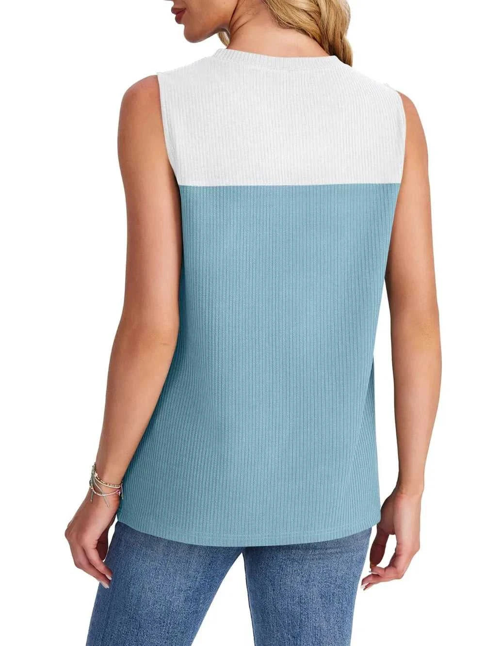 Color Block Round Neck Tank 100100795101366 16 Affordable Fashion Under $100 Jerry's Apparel 