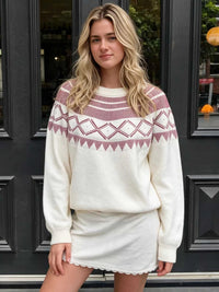Geometric Crew Neck Knit Sweater 101002372250452 55 Affordable Fashion Under $100 Jerry's Apparel 