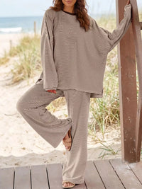 Striped Long Sleeve Top and Pants Set 101001715551827 81 Affordable Fashion Under $100 Jerry's Apparel 