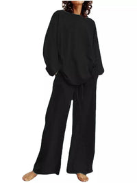Full Size Round Neck Top and Drawstring Wide-Leg Pants Set Plus Size 101001726920137 48 Gifts for Her Jerry's Apparel 
