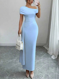 One-Shoulder Ruched Maxi Dress 100100331278451 36 Seasonal Fashion Collections Jerry's Apparel 