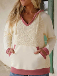 Crochet Panel Kangaroo Pocket Hoodie 100100680471392 52 Affordable Fashion Under $100 Jerry's Apparel 