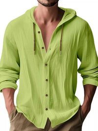 Men's Full Size Drawstring Button Up Hooded Shirt Plus Size 100400342526888 29 Affordable Fashion Under $100 Jerry's Apparel 