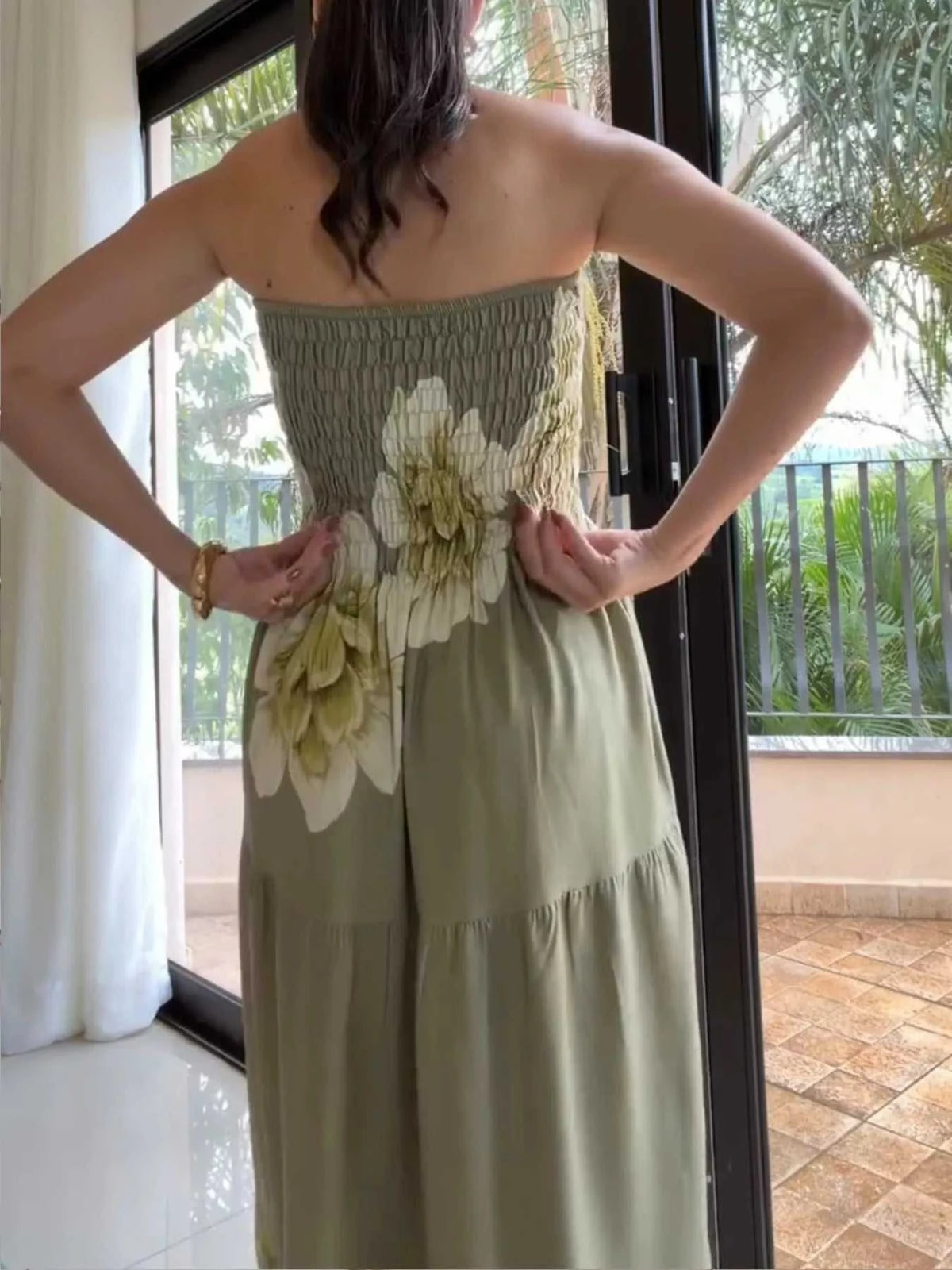 Floral Smocked Strapless Maxi Dress 100100563690094 47 Affordable Fashion Under $100 Jerry's Apparel 