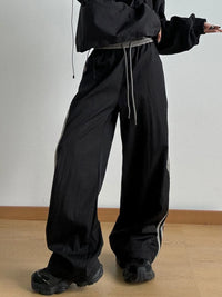 Striped Wide Leg Drawstring Pants