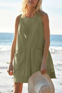 Lovelet Round Neck Sleeveless Romper with Pockets 100100661551405 26 Affordable Fashion Under $100 Jerry's Apparel 