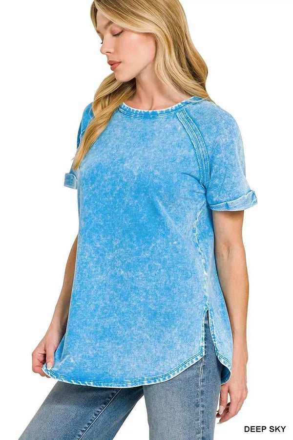 Zenana French Terry Washed Curved Hem Top 100100327761440 25 Affordable Fashion Under $100 Jerry's Apparel 
