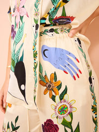 Printed Button Up Shirt and Pants Set