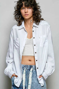 POL Washed Textured Cotton Western Button Front Shirt 100100131311307 54 Affordable Fashion Under $100 Jerry's Apparel 