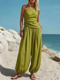 Full Size One-Shoulder Sleeveless Top and Harem Pants Set Plus Size 101001871659803 32 Affordable Fashion Under $100 Jerry's Apparel 