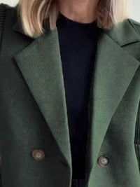 Full Size Knitted Sleeve Wool Blend Double-Breasted Blazer Plus Size 100100695520527 42 Affordable Fashion Under $100 Jerry's Apparel 
