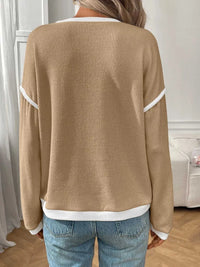 Ribbed Knit Contrast Trim Sweater 100100032701989 29 Affordable Fashion Under $100 Jerry's Apparel 