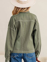 Patched Pocket Collared Button Front Boyfriend Denim Jacket 100100355837828 73 Affordable Fashion Under $100 Jerry's Apparel 