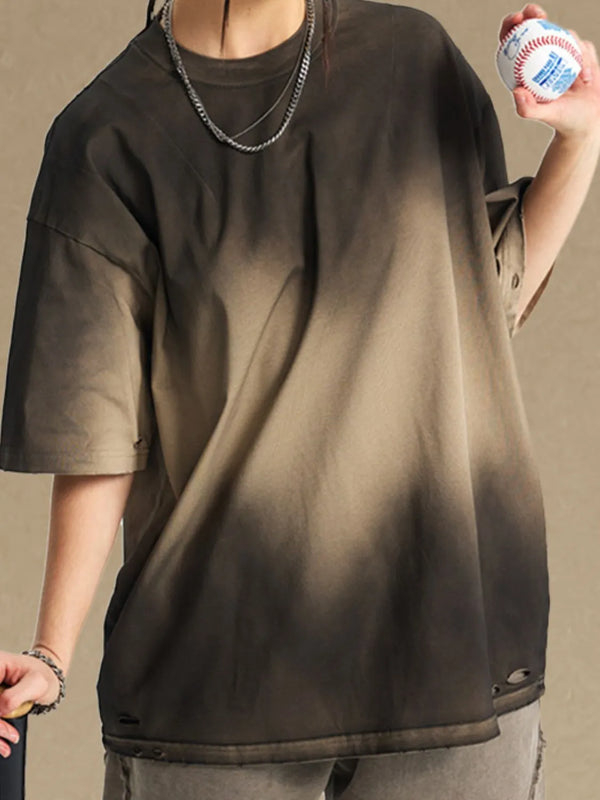 Men's Gradient Round Neck Half Sleeve T-Shirt
