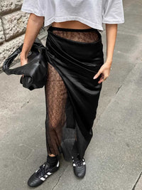 Lace Panel Midi Skirt 100100659325646 36 Affordable Fashion Under $100 Jerry's Apparel 