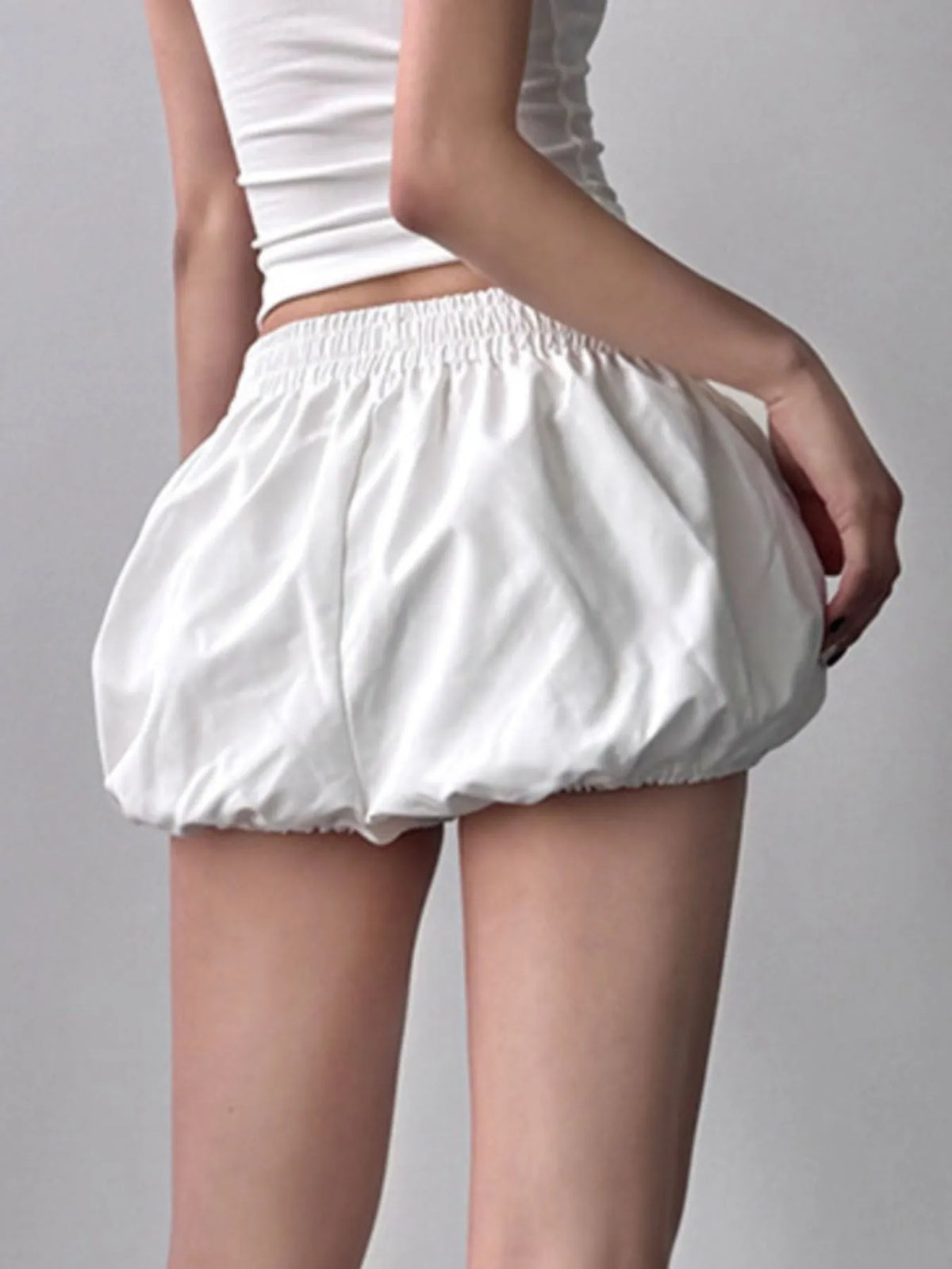 Elastic Waistband Bubble Shorts