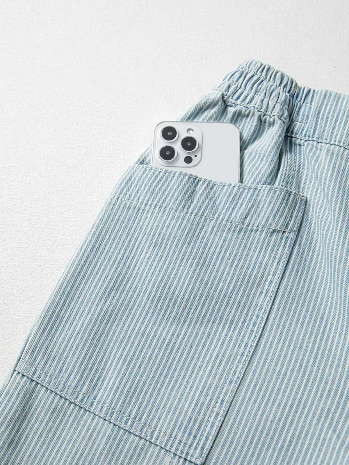 Stripe Mid Rise Drawstring Waist Jeans 100100698319800 58 Affordable Fashion Under $100 Jerry's Apparel 