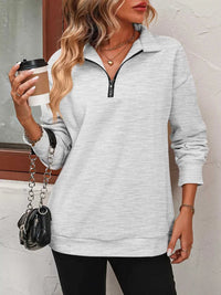 Quarter Zip Dropped Shoulder Sweatshirt 100100362581547 41 Affordable Fashion Under $100 Jerry's Apparel 