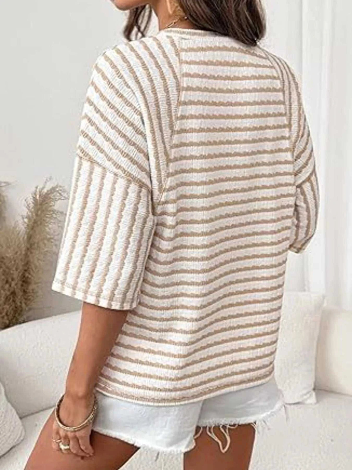 Striped Knit Round Neck T-Shirt 100100012529887 31 Affordable Fashion Under $100 Jerry's Apparel 