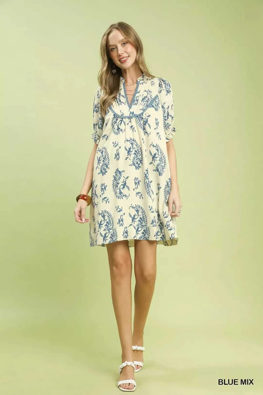 Umgee Mix Paisley Scallop Trim Dress 100100865561978 55 Affordable Fashion Under $100 Jerry's Apparel 
