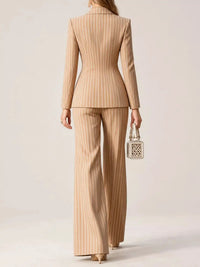 Double-Breasted Pinstripe Blazer and Wide-Leg Pants Set 101001905010997 103 Gifts for Her Jerry's Apparel 