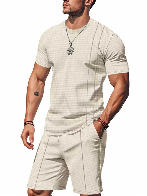 Men's Full Size Casual Striped Short Sleeve T-Shirt and Shorts Set Plus Size 100400924014862 31 Affordable Fashion Under $100 Jerry's Apparel 