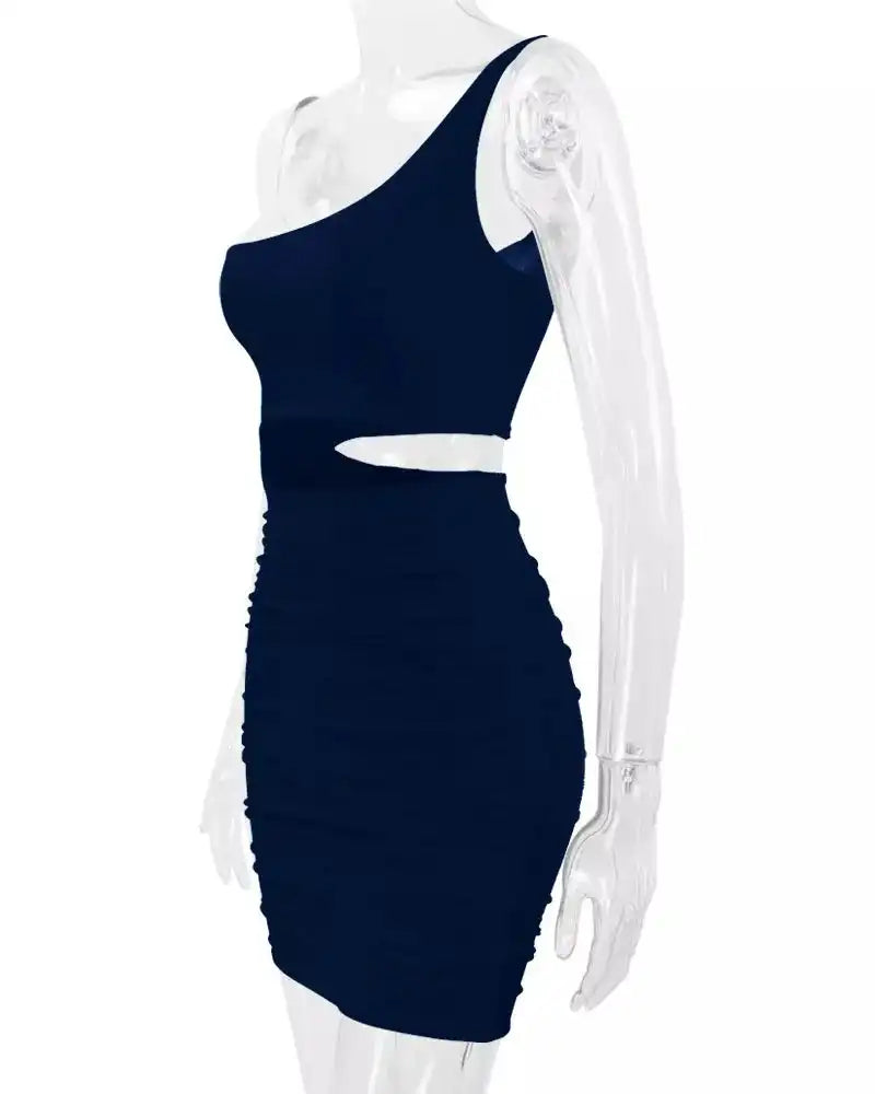 One-Shoulder Cutout Ruched Bodycon Mini Dress 101001098960768 27 Gifts for Her Jerry's Apparel 