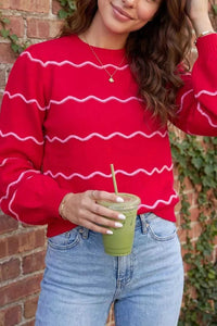 Striped Round Neck Long Sleeve Shift Pullover Sweater 101002917802925 47 Affordable Fashion Under $100 Jerry's Apparel 