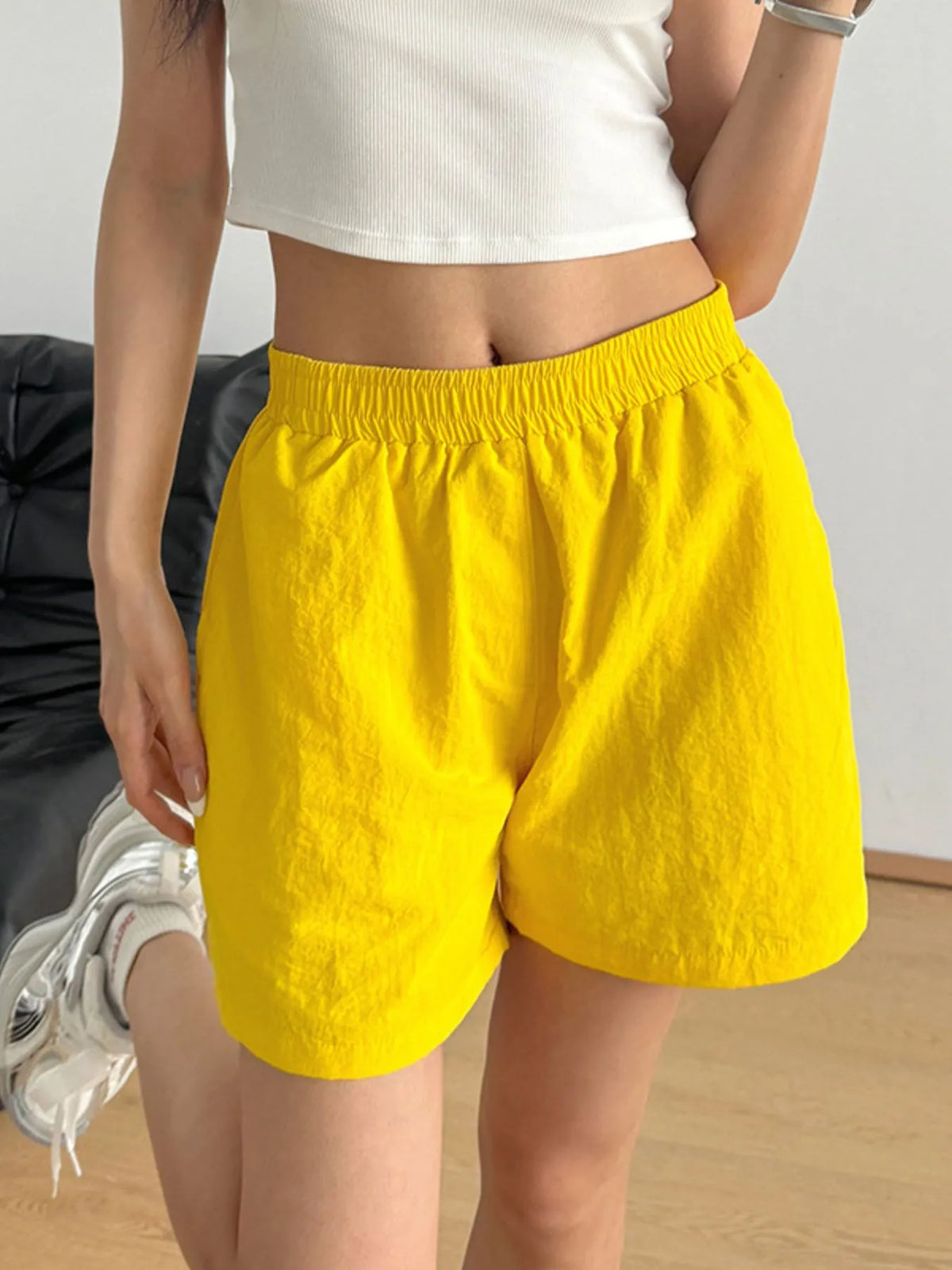 Elastic Waist Casual Shorts