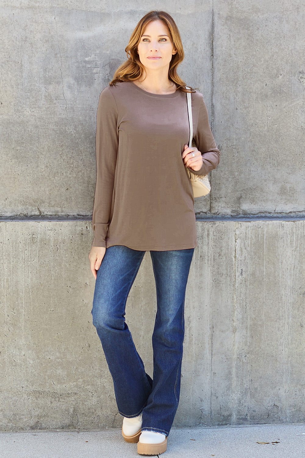 Full Size Round Neck Long Sleeve Top