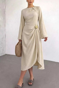 Ruched Long Sleeve Midi Dress 100100582091487 37 Affordable Fashion Under $100 Jerry's Apparel 