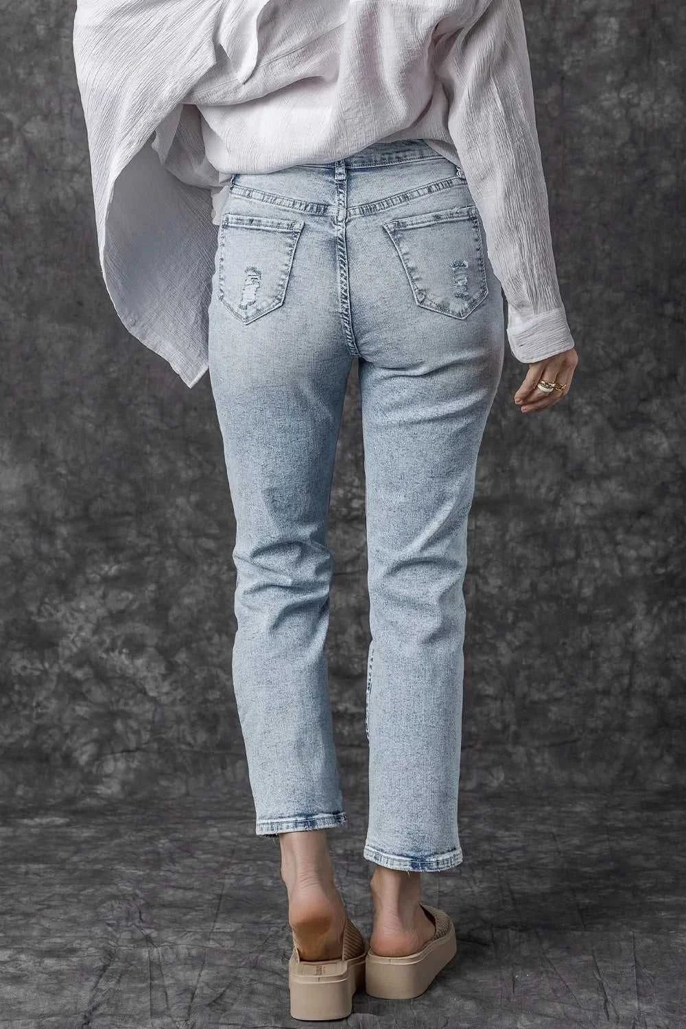 Distressed High Waist Jeans 100100073461919 75 Jerry's Apparel 