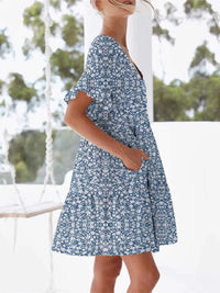 Polka Dot V-Neck Short Sleeve Mini Dress 100100568295398 24 Gifts for Her Jerry's Apparel 