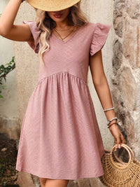 Ruffle Sleeve V-Neck A-Line Dress 100100170481531 30 Affordable Fashion Under $100 Jerry's Apparel 