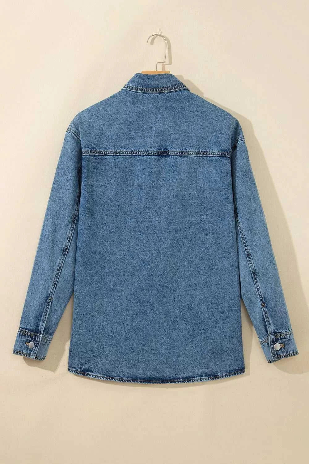 Rivet Embellished Western Style Regular Fit Long Sleeve Denim Jacket 101003389898680 92 Affordable Fashion Under $100 Jerry's Apparel 