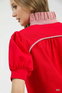 Umgee Striped Collar Popover Top 100100378011105 45 Affordable Fashion Under $100 Jerry's Apparel 